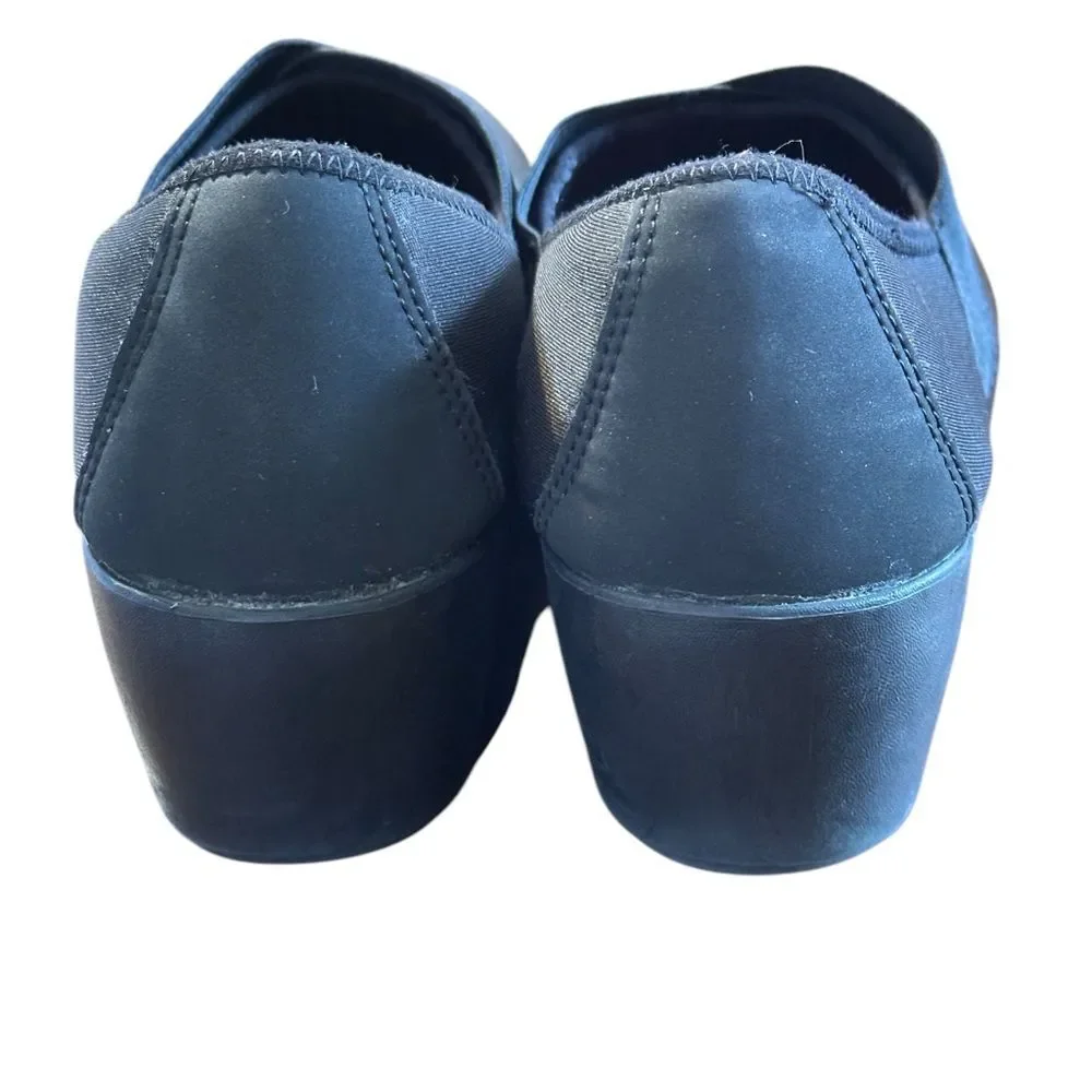 Crocs Dual Comfort Busy Day Black Wedge Loafers Size 10 Slip On Comfort Shoes